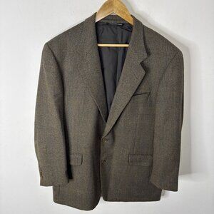 Ermenegildo Zegna Hardy Amies Men 44S Short Brown Sports Coat Blazer Check